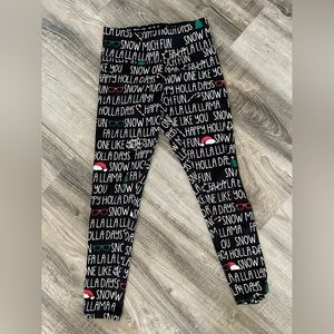 Justice Girls Holiday Print Leggings, Size Medium